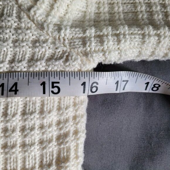 Chistopher Banks Ivory Side Zip Sweater Cardigan Sz Small Cable Knit Asymmetric - Picture 4 of 7